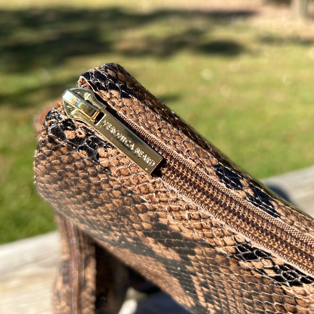 Veronica Beard Brown Python Snakeskin Leather Squ… - image 7